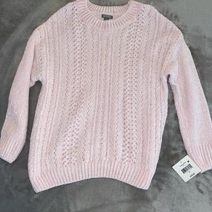 Blush Pink Cable Knit Sweater